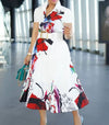 "Elegance in Motion – High-Waisted Pleated Dresses with Sleek Long Sleeves"