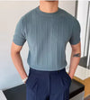 "Cool Comfort – Men’s Summer Knit Round Neck T-Shirt"