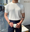 "Cool Comfort – Men’s Summer Knit Round Neck T-Shirt"