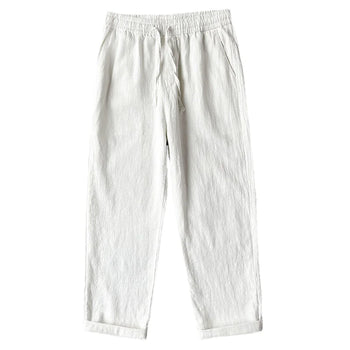 "Effortless Cool – Men’s White Baggy Straight Casual Trousers"